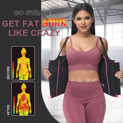 YADIFEN Waist Trainer Vest for Women,Zipper Corset Body Shaper for Tummy Control Neoprene Cincher Tank Top with Straps