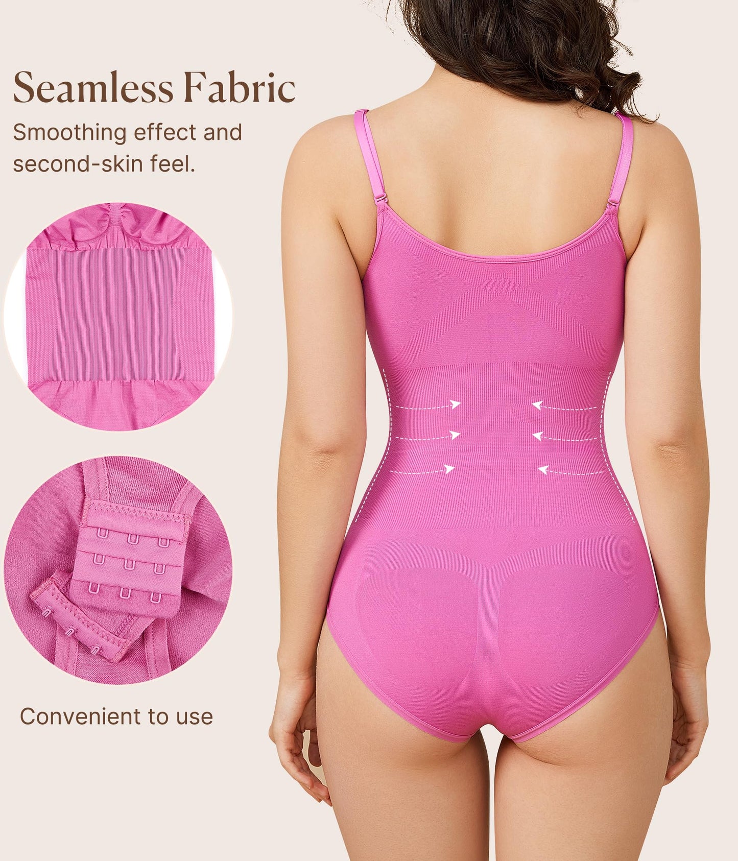 BRABIC Womens' Seamless Sleeveless V-Neck Bodysuit Shapewear Tummy Control