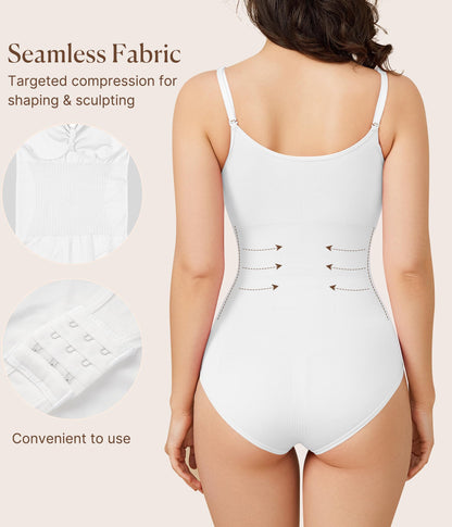 BRABIC Womens' Seamless Sleeveless V-Neck Bodysuit Shapewear Tummy Control